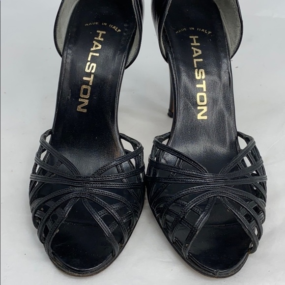 Vintage Halston Sz 5 Peep Toe D’Orsay Heels - Picture 9 of 9